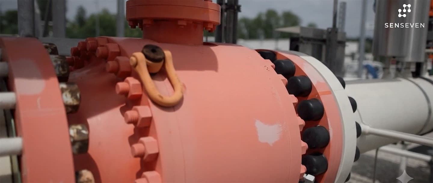 Animation: medium leaks through the closed seat of an industrial valve